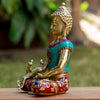 Medicine Buddha Bronze Statue with Stone Inlaid - Art Of Tibet