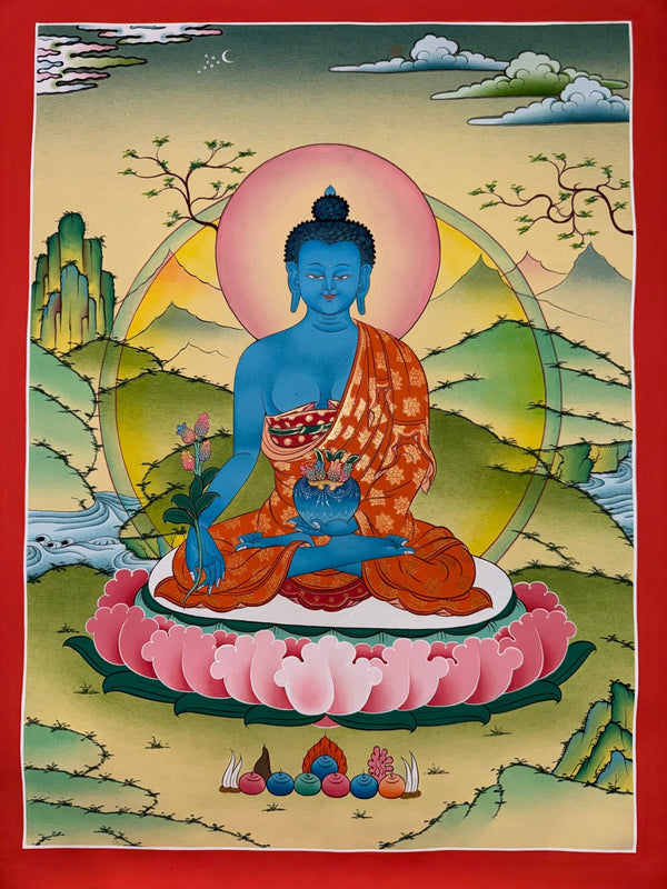 Medicine Buddha Thangka - Art Of Tibet