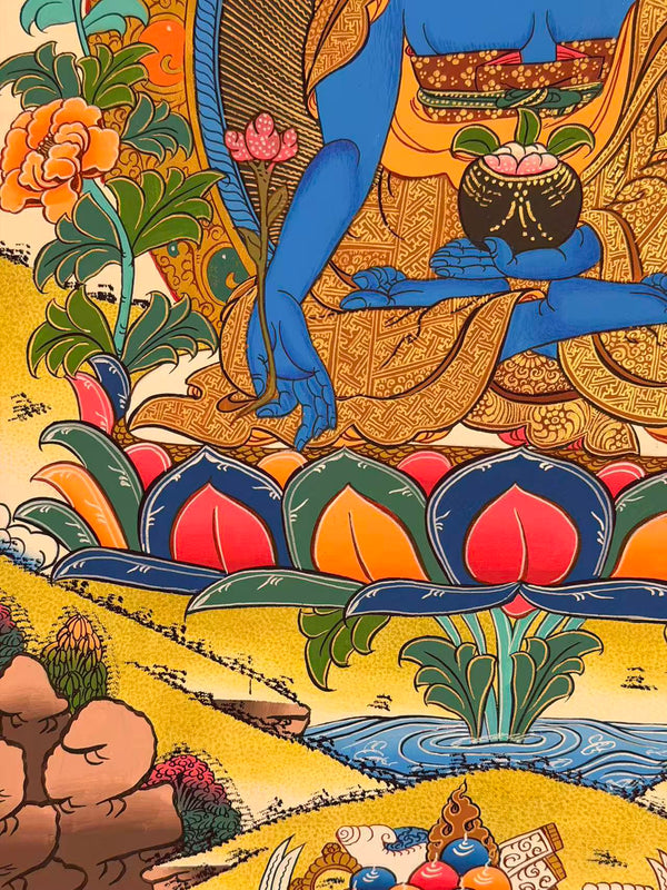 Medicine Buddha Thangka - Art Of Tibet