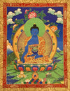 Medicine Buddha Thangka - Silk Framed - Art Of Tibet