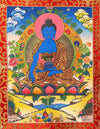 Medicine Buddha Thangka - Silk Framed - Art Of Tibet