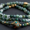 Moss Agate Short Mala - Art Of Tibet