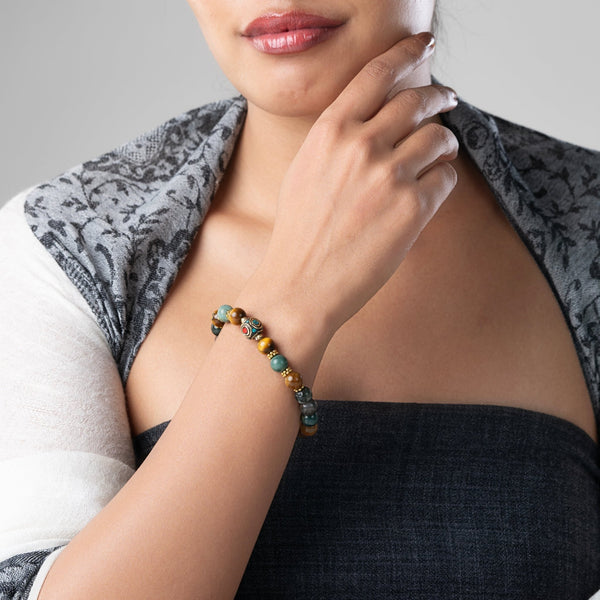 Moss Agate Wealth Bracelet - Art Of Tibet