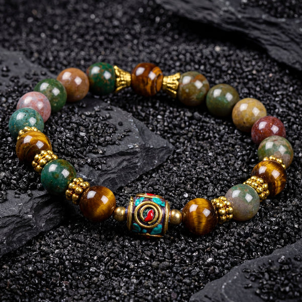 Moss Agate Wealth Bracelet - Art Of Tibet