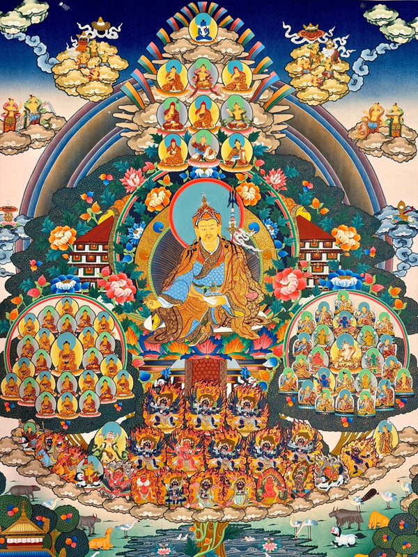 Nyingma Dudjom Tersar Refuge Tree Thangka - Art Of Tibet