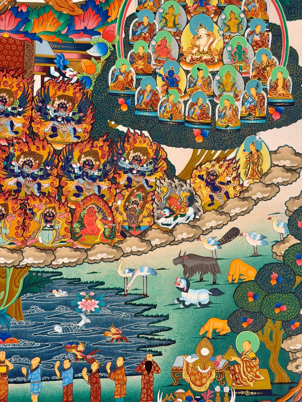 Nyingma Dudjom Tersar Refuge Tree Thangka - Art Of Tibet