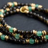 Obsidian with Aventurine Short Mala - Art Of Tibet