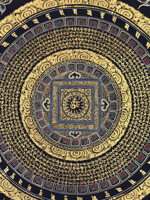 Om Mantra Mandala Thangka - Art Of Tibet