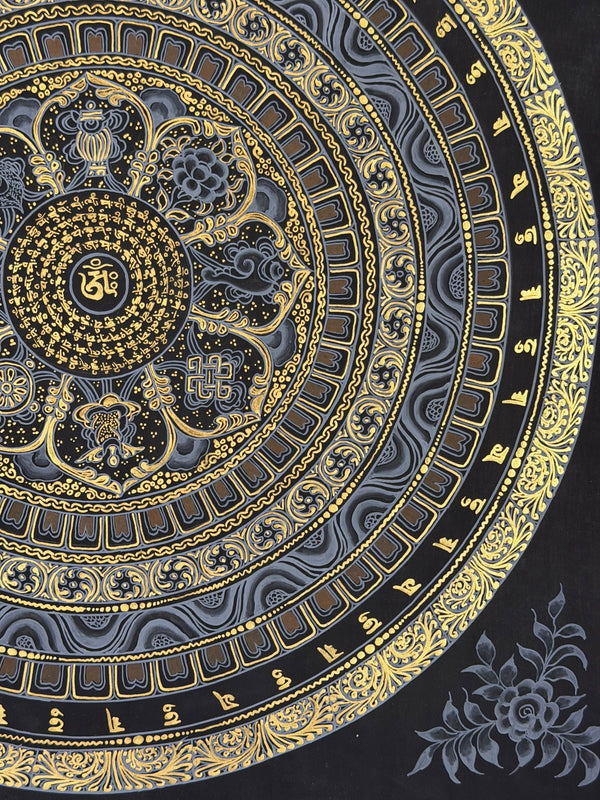 Om Mantra Mandala Thangka - Art Of Tibet
