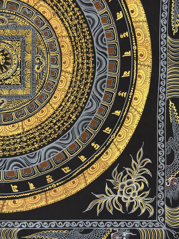 Om Mantra Mandala Thangka - Art Of Tibet