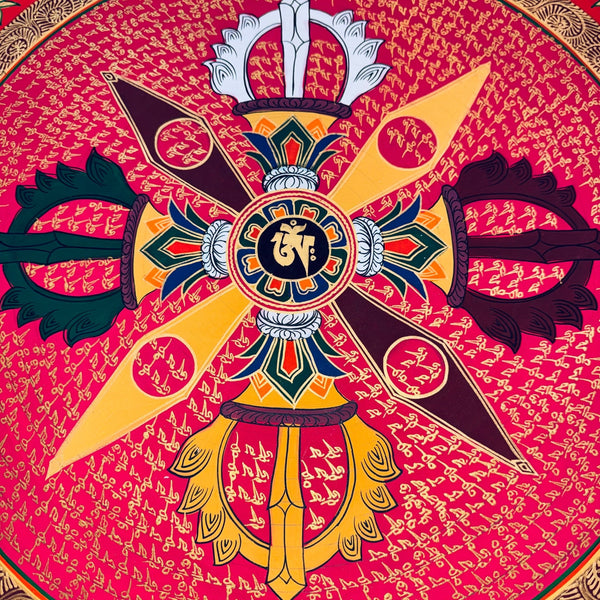 Om Mantra Mandala Thangka - Art Of Tibet