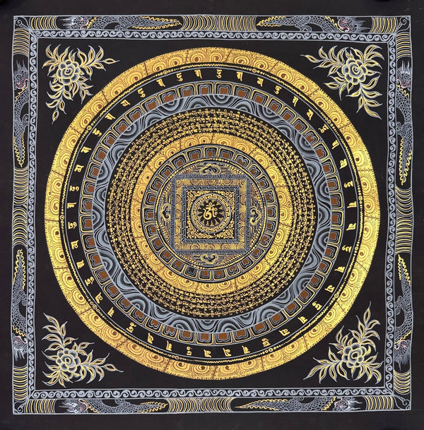 Om Mantra Mandala Thangka - Art Of Tibet