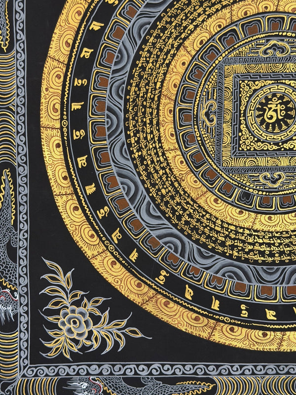 Om Mantra Mandala Thangka - Art Of Tibet