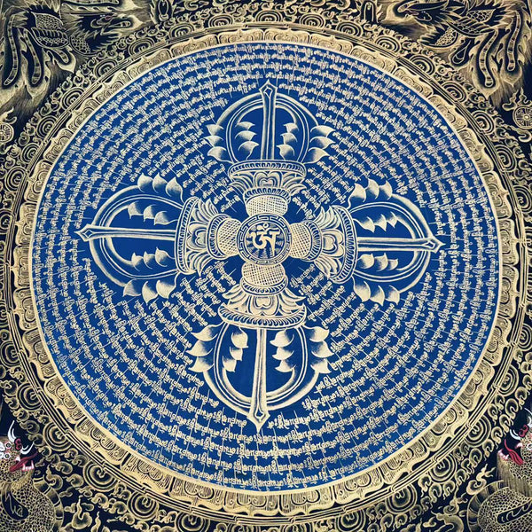 Om Mantra Vajra Mandala Thangka - Art Of Tibet
