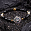 Onyx and Mother of Pearl Evil Eye Protection Charm Bracelet - Art Of Tibet