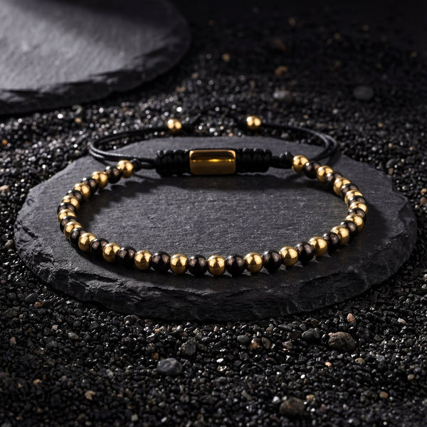 Onyx Black and Gold Bracelet Set - Art Of Tibet