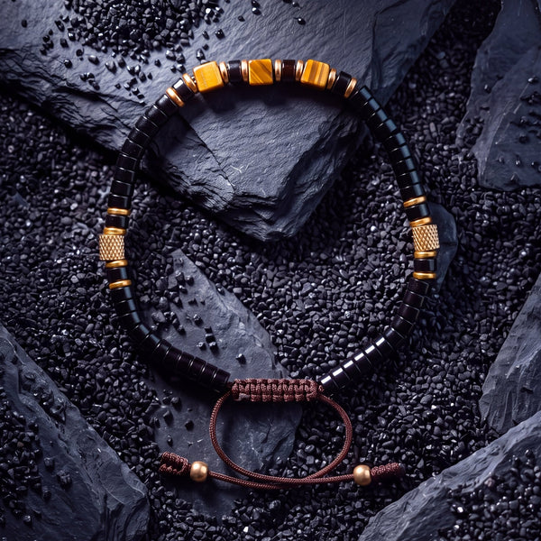 Onyx & Tiger Eye Heishi Beads Bracelet - Art Of Tibet