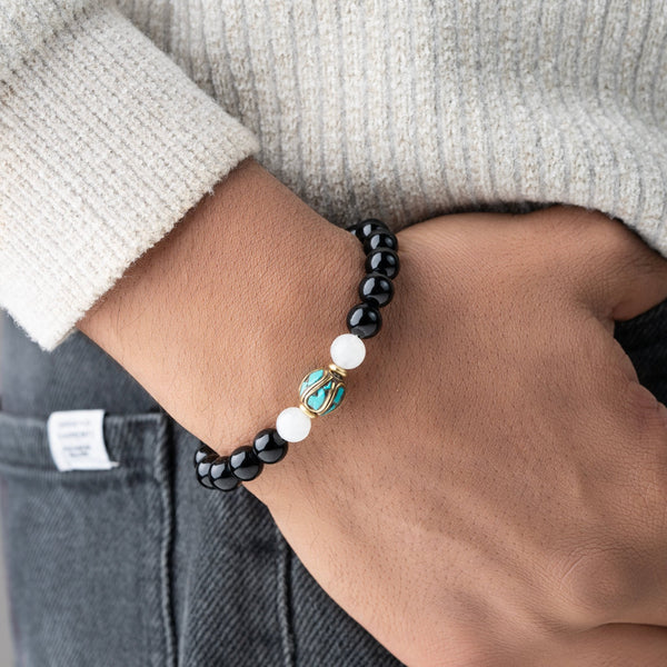 Onyx with Moonstone Divider Bracelet - Art Of Tibet