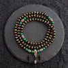 Onyx with Om Mantra Carving Mala - Art Of Tibet