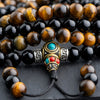 Onyx with Tiger Eye Endless Knot Mala - Art Of Tibet