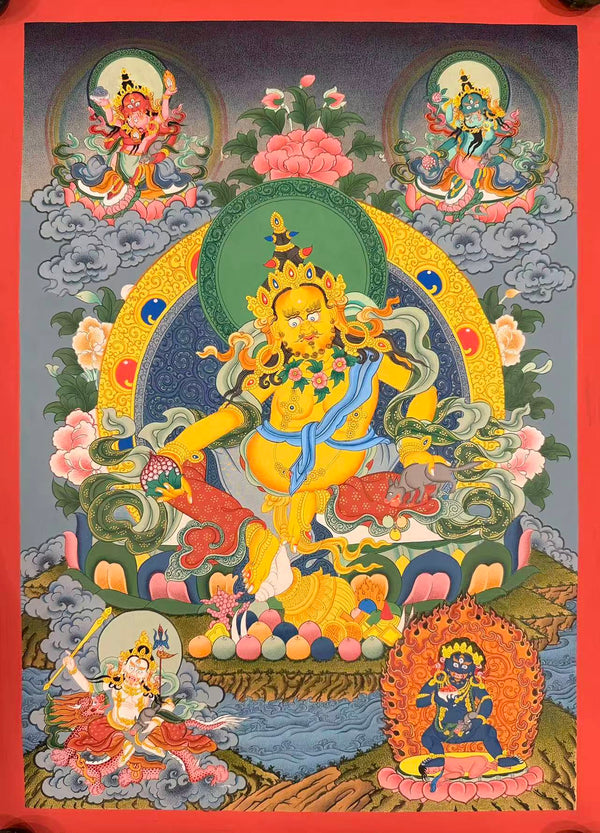 Pancha(Five) Jambhala Thangka - Art Of Tibet