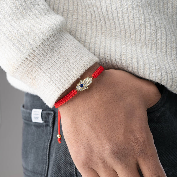 Red String Hamsa Hand Charm Bracelet - Art Of Tibet