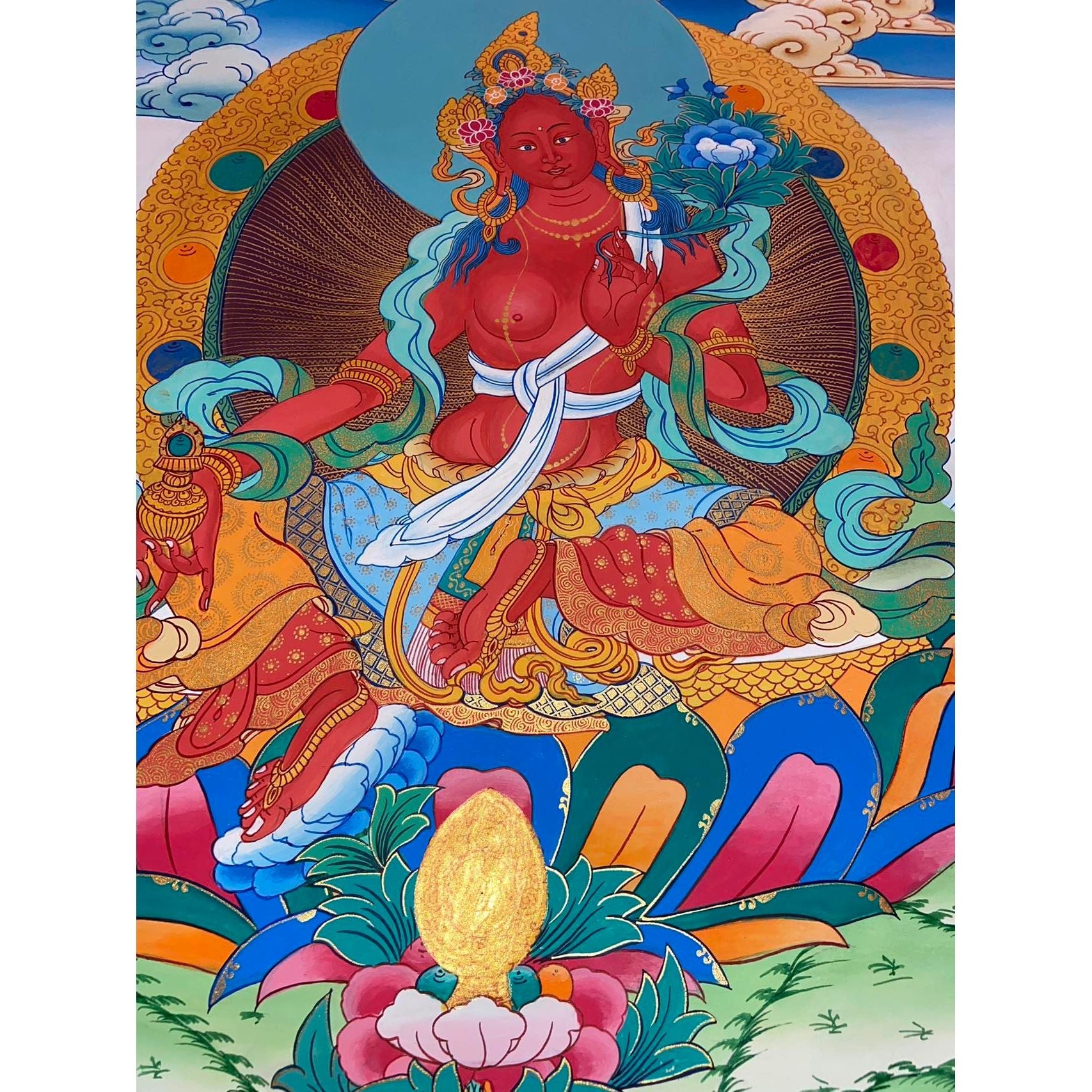 Tangka Red Red Tara Thangka – Art Of Tibet