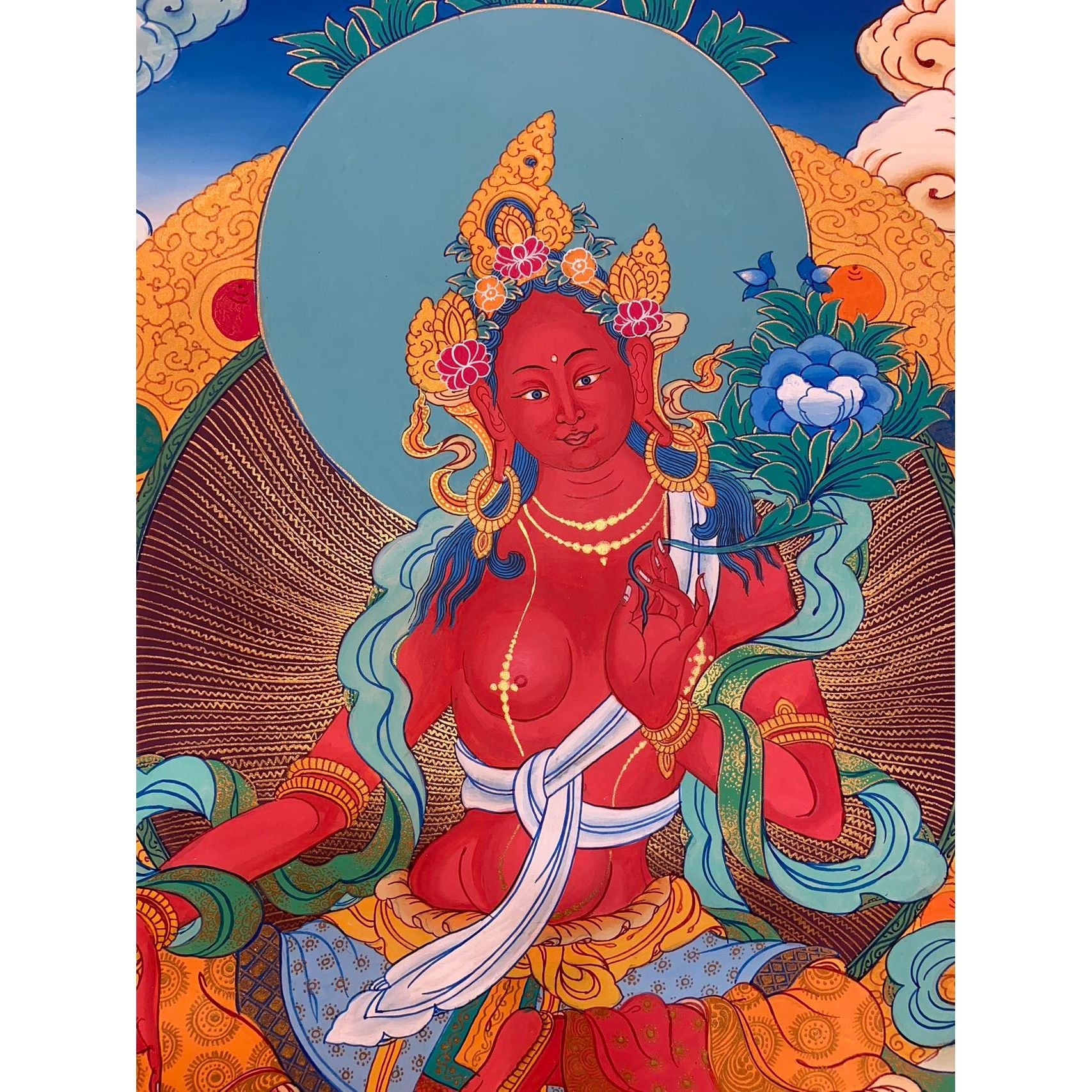 Tangka Red Red Tara Thangka – Art Of Tibet