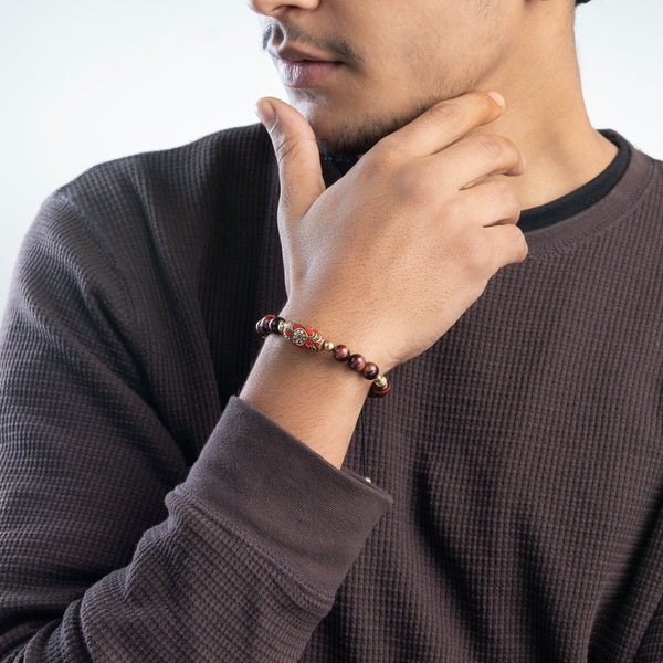 Red Tiger Eye Flower Of Life Bracelet - Art Of Tibet