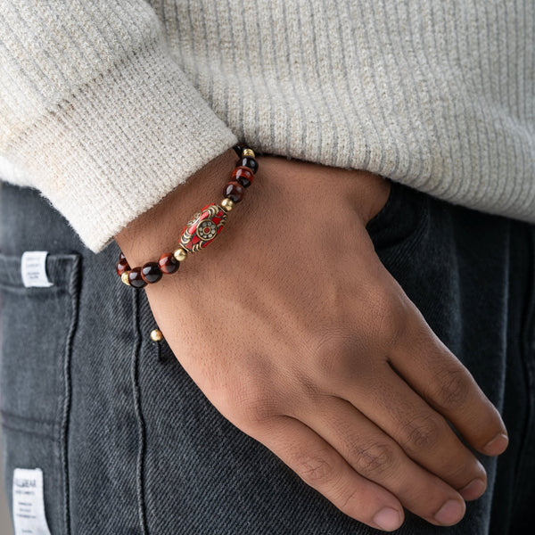Red Tiger Eye Flower Of Life Bracelet - Art Of Tibet