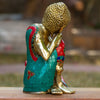 Resting Buddha Bronze Statue with Stone Inlaid - Art Of Tibet