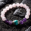 Rose Quartz with Tibetan Turquoise Spacer Bracelet - Art Of Tibet