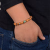 Rudraksha Bracelet with Turquoise & Coral Inlaid - Art Of Tibet