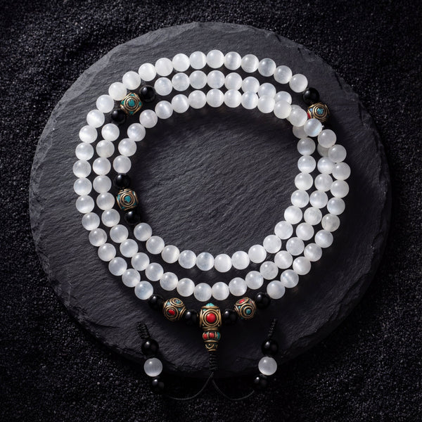 Selenite Mala – Light & Spiritual Clarity - Art Of Tibet