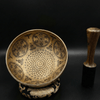 Seven Chakra with Flower of Life Carved Singing Bowl - Art Of Tibet
