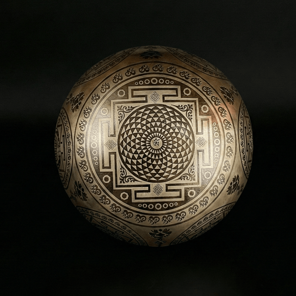 Seven Chakra with Flower of Life Carved Singing Bowl - Art Of Tibet