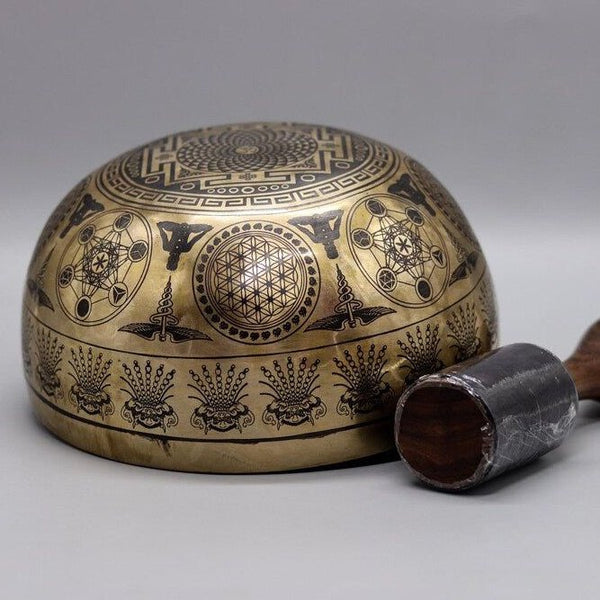 Seven Chakra Yogini Carved Singing Bowl - Art Of Tibet