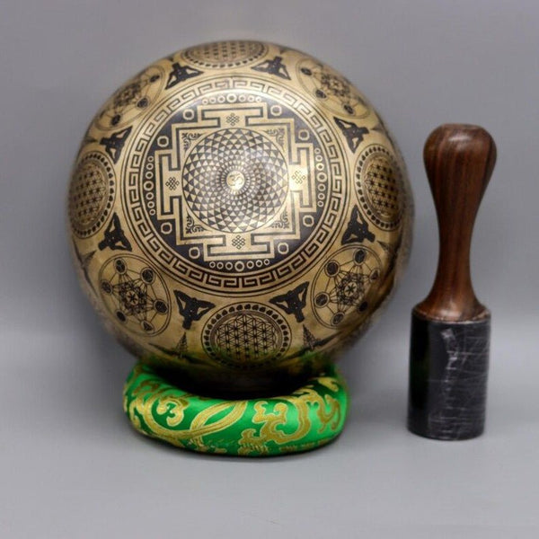 Seven Chakra Yogini Carved Singing Bowl - Art Of Tibet