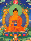 Shakyamuni Buddha Thangka - Silk Framed - Art Of Tibet