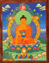 Shakyamuni Buddha Thangka - Silk Framed - Art Of Tibet