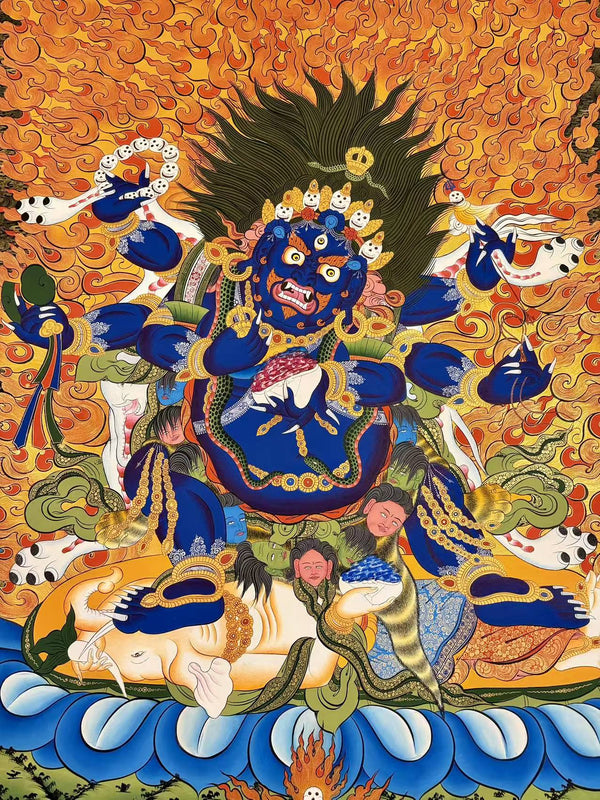 Six Arm Mahakala Large Thangka - Art Of Tibet