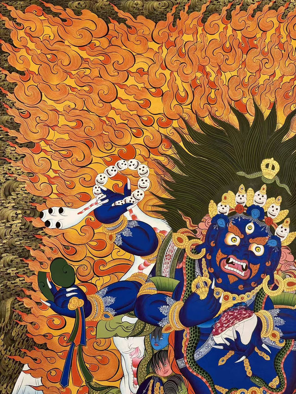 Six Arm Mahakala Large Thangka - Art Of Tibet