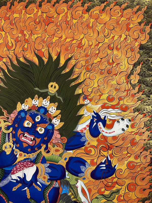 Six Arm Mahakala Large Thangka - Art Of Tibet