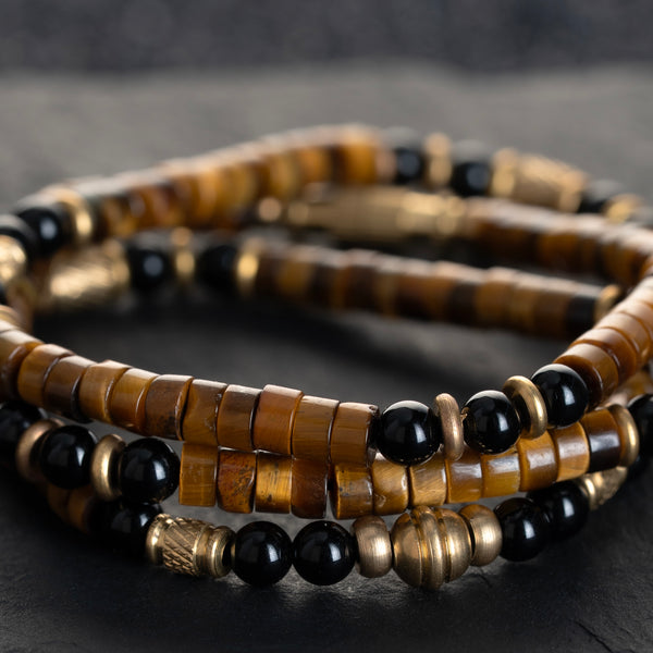 Tiger Eye with Onyx Short Mala