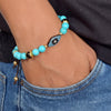 Tibetan Turquoise and Onyx Evil Eye Charm Bracelet - Art Of Tibet