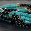 Tibetan Turquoise & Black Onyx Heishi Beads Mala - Art Of Tibet