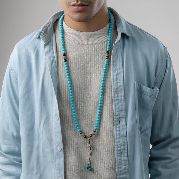 Tibetan Turquoise Elevate The Mind Mala - Art Of Tibet