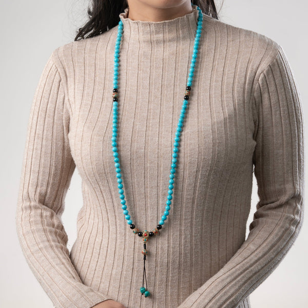 Tibetan Turquoise Elevate The Mind Mala - Art Of Tibet