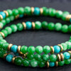 Tibetan Turquoise & Green Jade Short Mala - Art Of Tibet