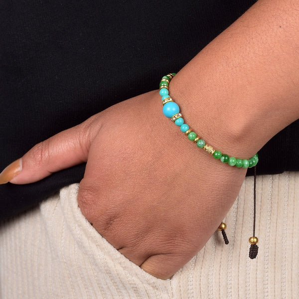 Tibetan Turquoise & Jade Harmony Bracelet - Art Of Tibet